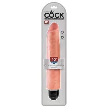 King Cock 10 Stiffy - Vodotesný realistický vibrátor (25cm) - prirodzený