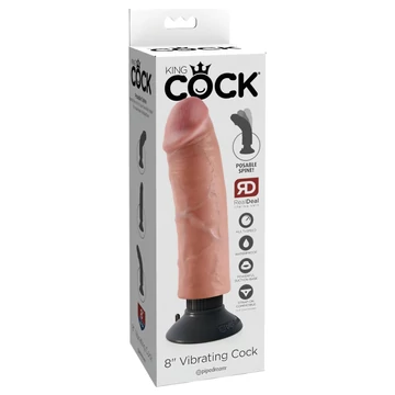 King Cock 8 - pružný a realistický vibrátor (25 cm)