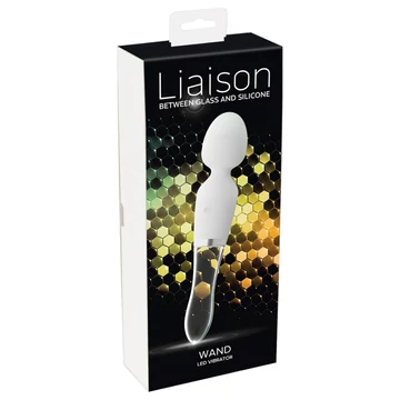 Liaison Wand - silikón-sklenený LED vibrátor (priehľadný)