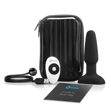 b-Vibe - rotačný guličkový análny vibrátor s nabíjaním (čierny)