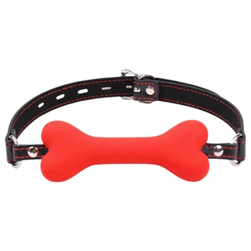 Ida Leather – červený kosťový náhubok
