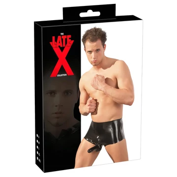 LATEX - boxer s návlekom na penis (čierny) - L/XL