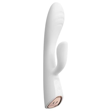 Dorcel Flexi Rabbit - vyhrievací vibrátor s králičím ramenom (biely)