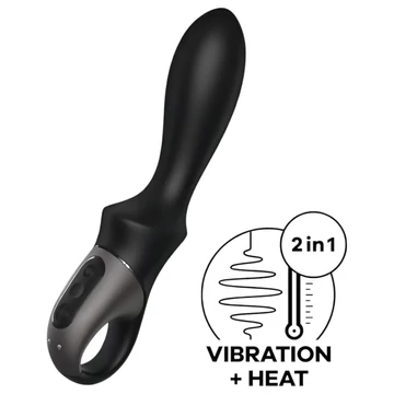 Satisfyer Heat Climax - inteligentný čierny análny vibrátor s ohrevom