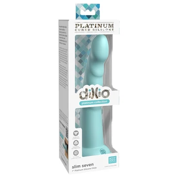 Dillio Slim Seven - prísavný stimulujúci vibrátor (20cm) - tyrkysový