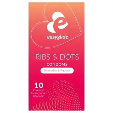 EasyGlide Rebrovaný &amp; Boduškový kondóm (10ks)