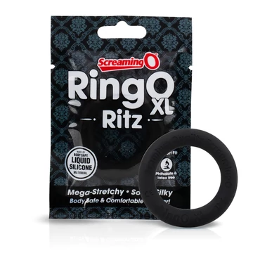 Screaming O Ritz XL - silikónový erekčný krúžok (čierny)