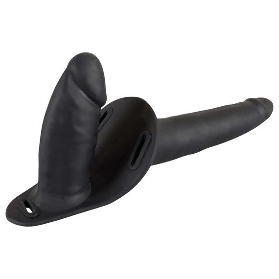 You2Toys - Nasaďte, silikónový dvojitý dildo (čierny)