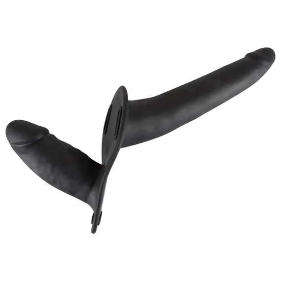 You2Toys - Nasaďte, silikónový dvojitý dildo (čierny)
