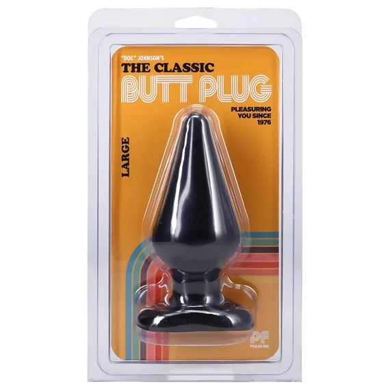 Klasický čierny análny kolík Doc Johnson - veľký (14,5 cm)