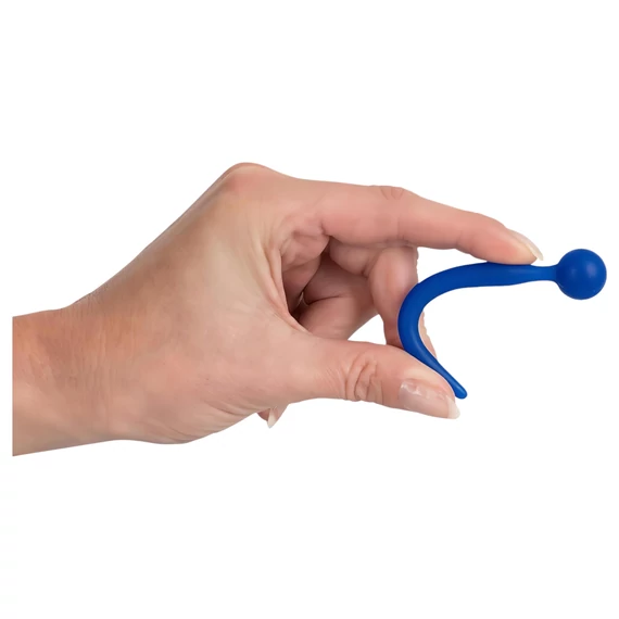 Dilátor Sperm Stopper - guľovité silikónové dildo na zväčšenie močovej trubice (modré)