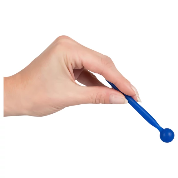 Dilátor Sperm Stopper - guľovité silikónové dildo na zväčšenie močovej trubice (modré)