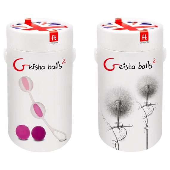Geisha Balls 2 - nastaviteľná sada gejšských guličiek (ružovo-biela)