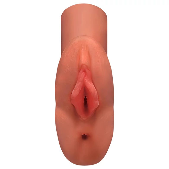 PDX Double Stroker - 2v1 realistický masturbátor (tmavý odtieň)