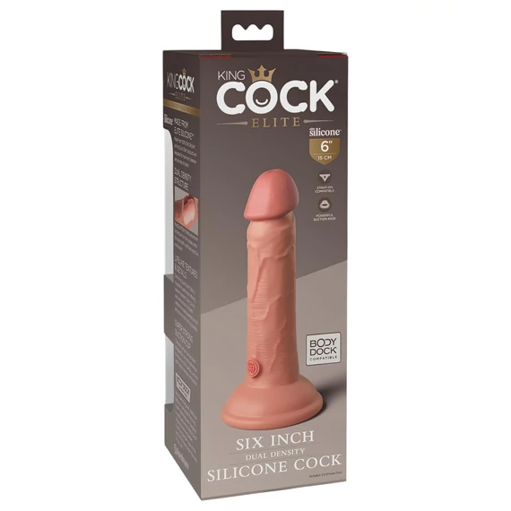 King Cock Elite 6 - realistický dildo s prísavkou (15 cm) - prírodný