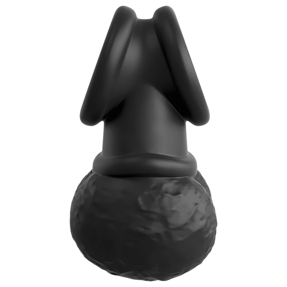 King Cock Elite Crown Jewels - kyvné semenníky, nadstavec na penis (čierny)