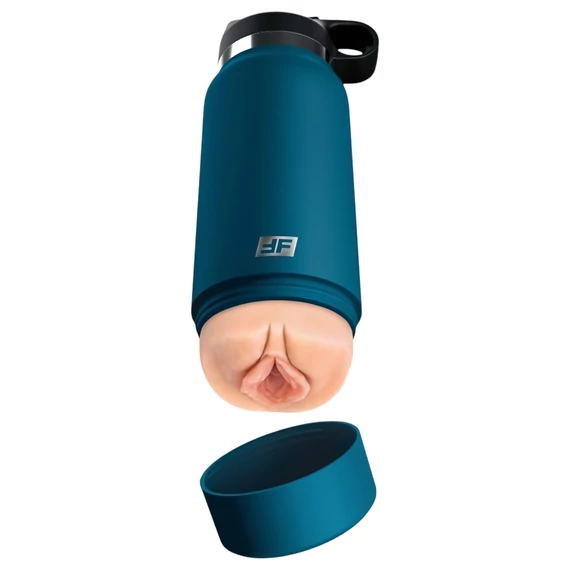 Fuck Flask Osobný Potešiteľ - umelá vagína v fľaši (modro-béžová)