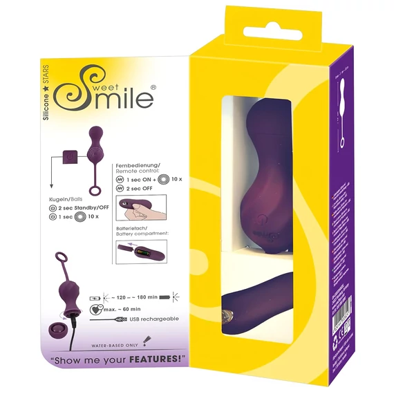 SMILE RC Milostné guličky - nabíjateľné vibračné vajíčko (fialové)