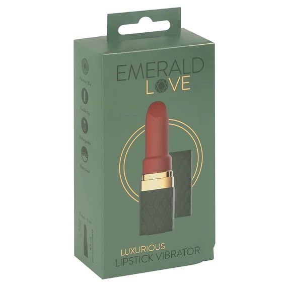 Emerald Love - nabíjateľný, vodotesný rúžový vibrátor (červený)