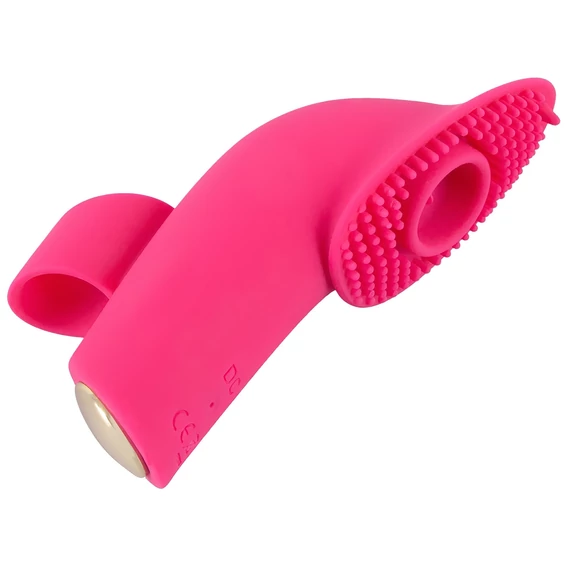 SMILE Licking - prstový vibrátor s jazykom a vlnami (ružový)