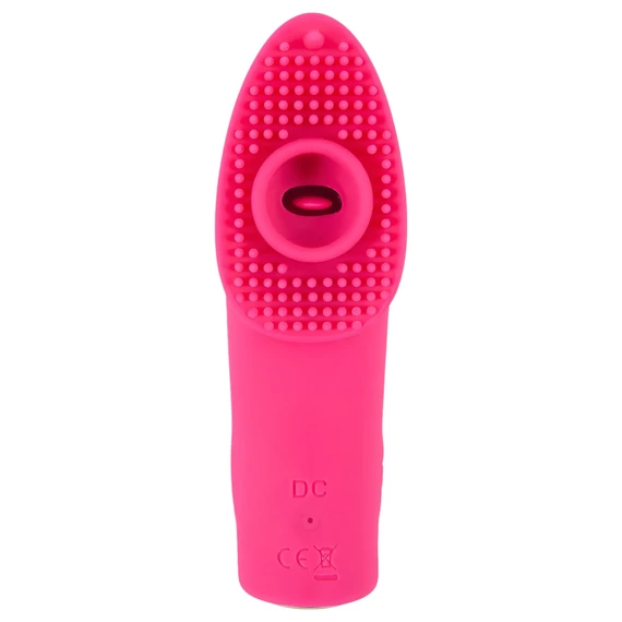 SMILE Licking - prstový vibrátor s jazykom a vlnami (ružový)
