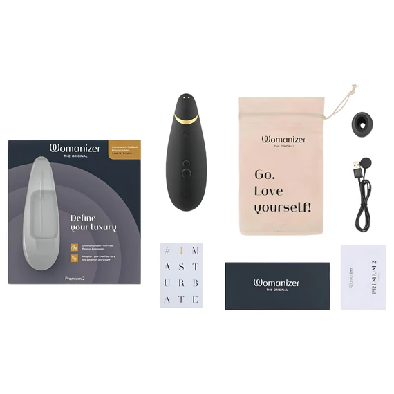 Womanizer Premium 2 - tlakový stimulátor klitorisu (čierny)