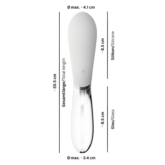 Liaison Curve - nabíjací LED vibrátor (priehľadný-biely)