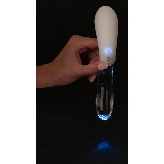 Liaison Curve - nabíjací LED vibrátor (priehľadný-biely)