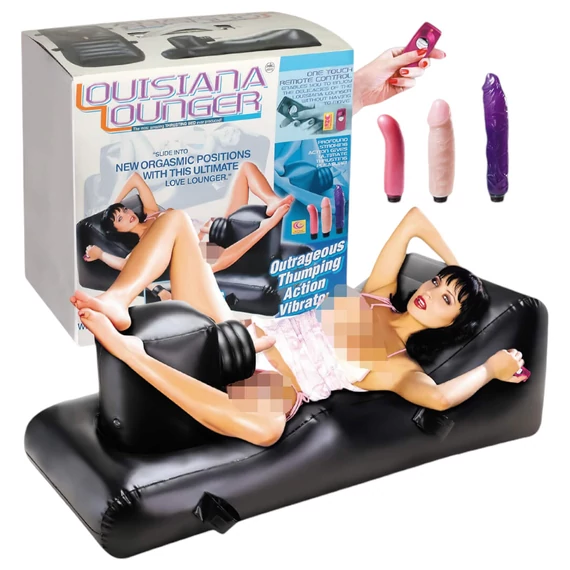 Louisiana Lounger - sex pohovka s vibračnou funkciou (čierna)