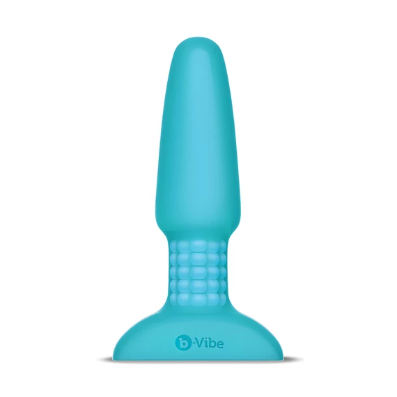 b-Vibe - rotačný análny vibrátor s perličkami (tyrkysový)