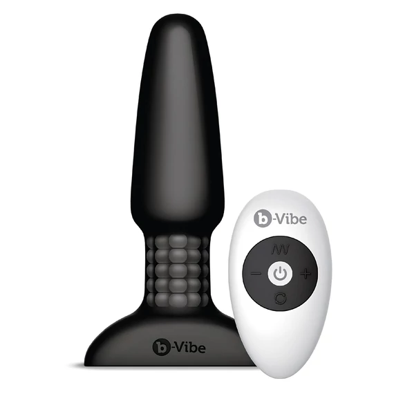 b-Vibe - rotačný guličkový análny vibrátor s nabíjaním (čierny)