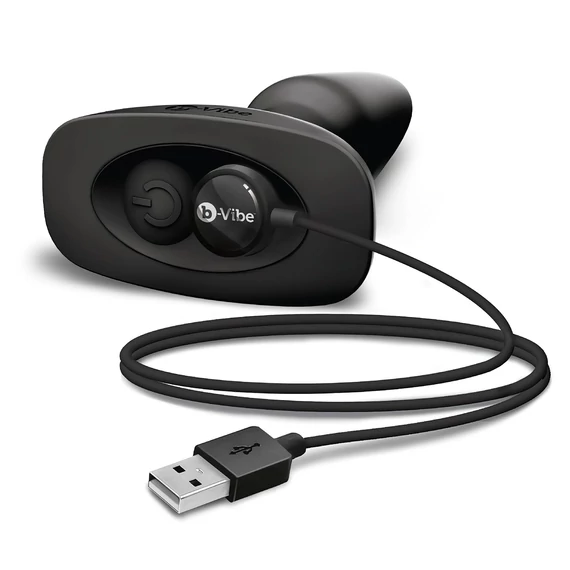 b-Vibe - rotačný guličkový análny vibrátor s nabíjaním (čierny)