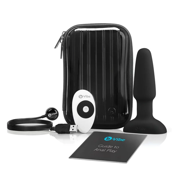 b-Vibe - rotačný guličkový análny vibrátor s nabíjaním (čierny)