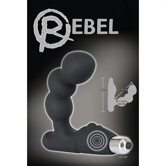 Rebel - čierny oceľový vibrátor na prostatu