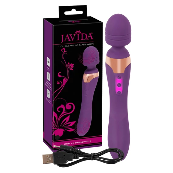 Javida Double – vibračný masér (fialový)