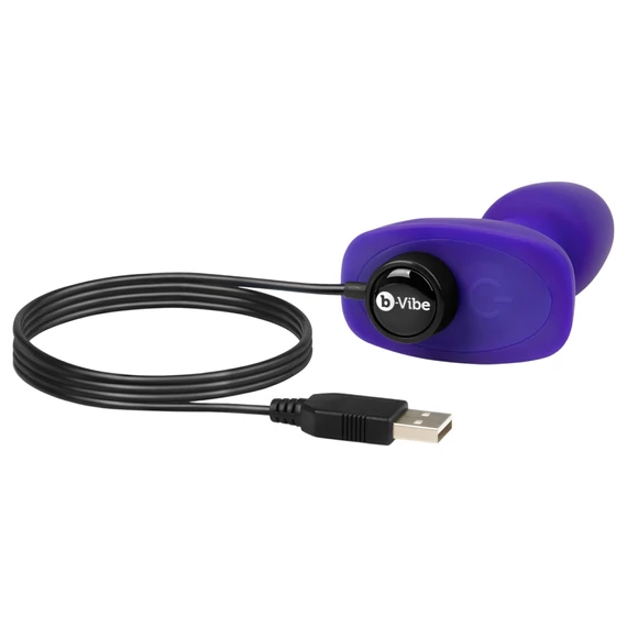 b-Vibe Rimming - rotačný anál vibrátor s perlami (fialový)