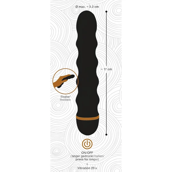 You2Toys - Bendy Wavy - vlnitý vibrátor (čierny)