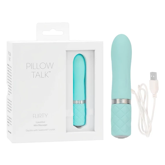 Pillow Talk Flirty - nabíjací vibračný prútik (tyrkysový)