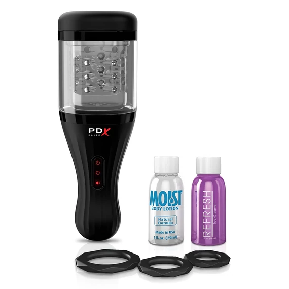 PDX Elite Rotobator - umelá vagína (priesvitná-čierna)