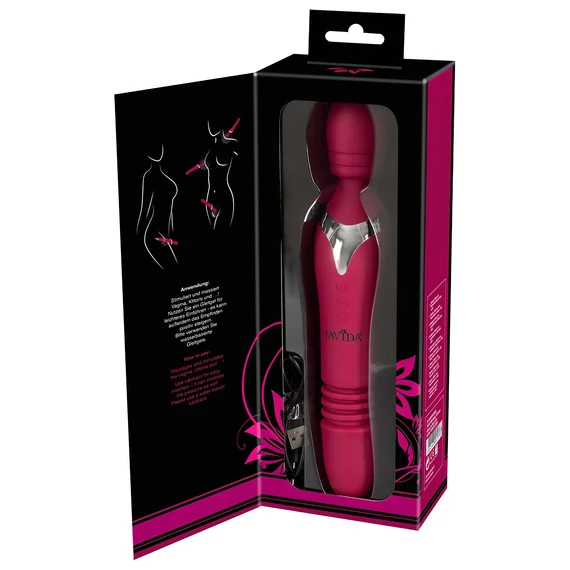 Javida Thrusting - 3v1 masážný vibrátor (červený)