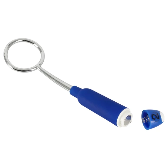 You2Toys Loop - kovový vibrátor pre žaluď (striebro-modrý)