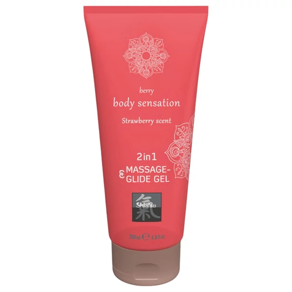 Shiatsu 2v1 jahodový masážny gél lubrikačný (200ml)