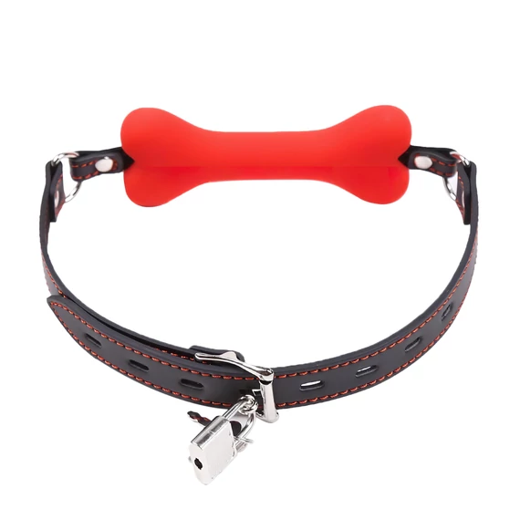Ida Leather – červený kosťový náhubok