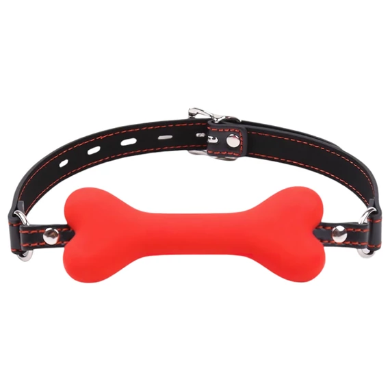 Ida Leather – červený kosťový náhubok