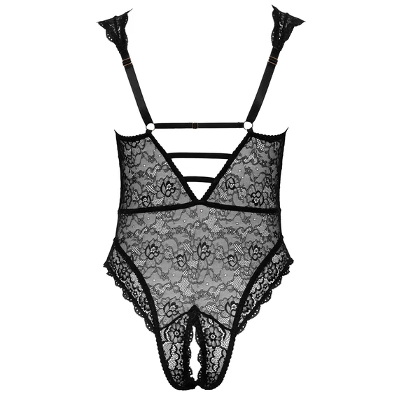 Cottelli Curves - priehľadné vzorované body (čierne) - 85D/L