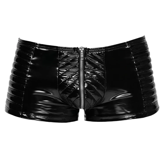 Black Level - rebrované šortky na zips pre mužov (čierne) - S