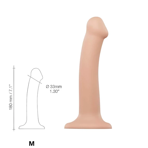 Strap-on-me M - dvojitý realistický dildo - stredný (naturálny)