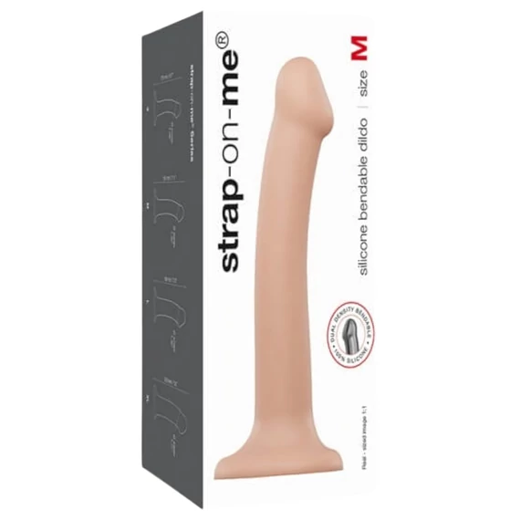 Strap-on-me M - dvojitý realistický dildo - stredný (naturálny)