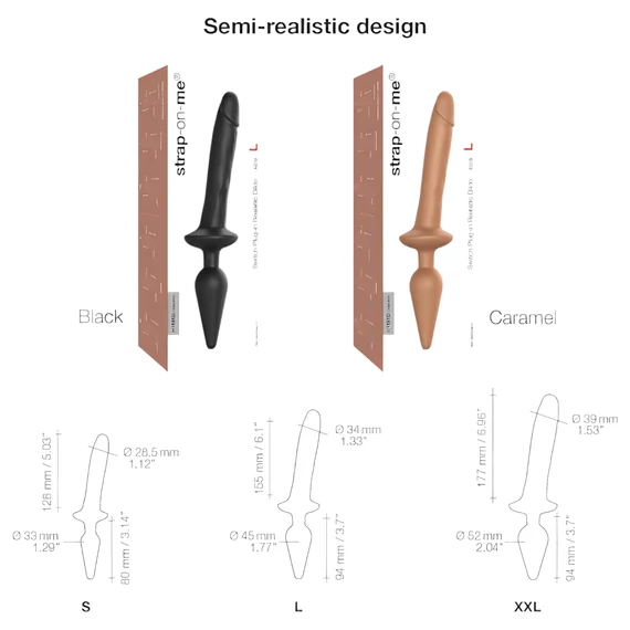 Strap-on-me Switch Realistic S - 2v1 silikónové dildo (prírodná farba)