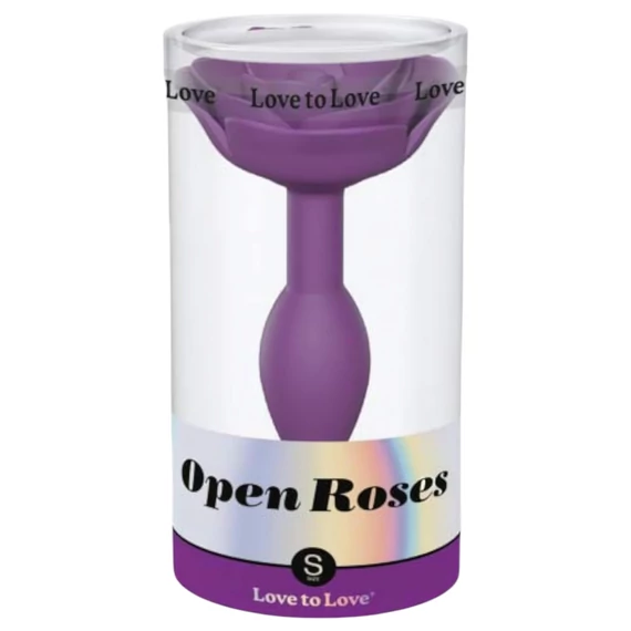 Love to Love Open Roses S - fialová silikónová análna zátka